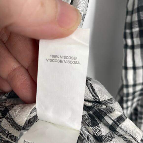 Lucky Brand Top Women’s Small Black & White Plaid Ruffle Edge Fall Classic - Picture 6 of 10